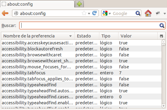 about config firefox