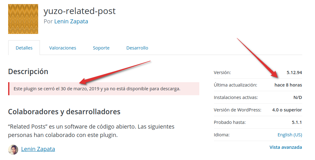 Yuzo Related Posts retirado de WordPress
